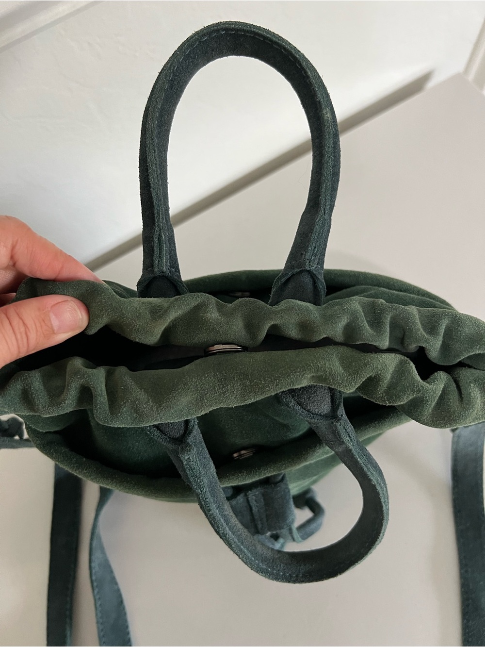 Free People Scout Slouchy Green Suede Crossbody Bag - Picture 6 of 10